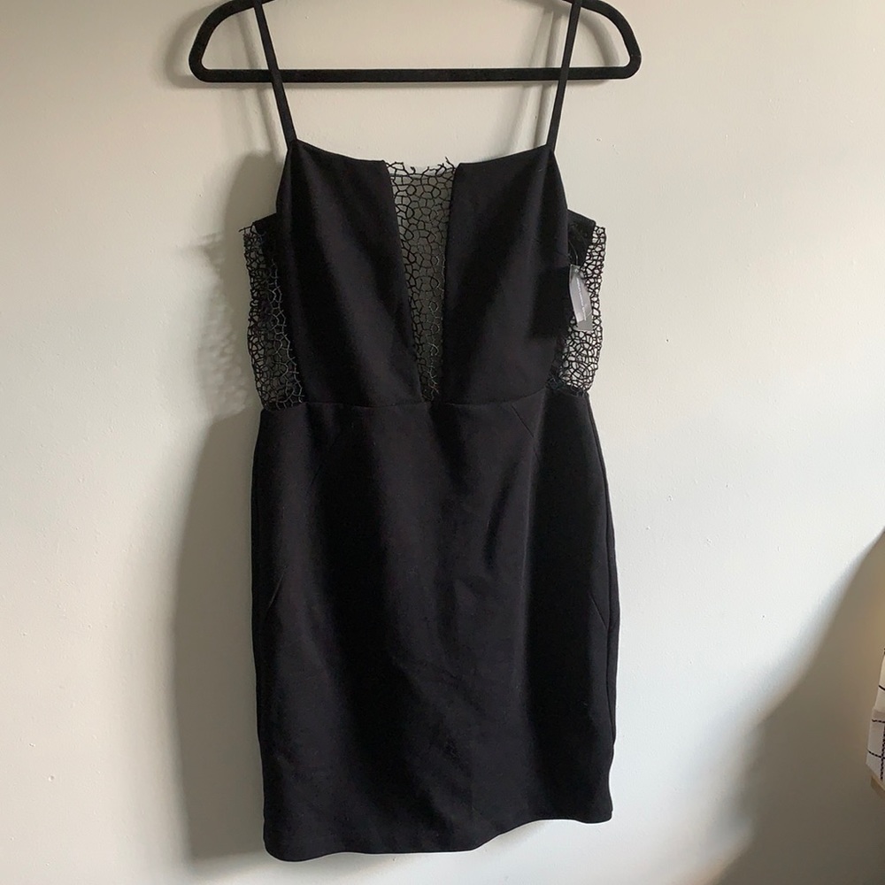 NWT Bailey 44 Fitted Black Mini Dress Medium